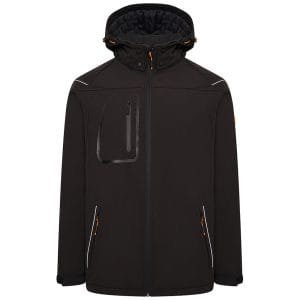 JCB D-ML Trade Hooded Black Softshell Jacket
