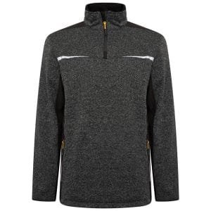 JCB D+IE Trade Elmhurst II 1/4 Zip Grey Marl Knitted Jumper Fleece