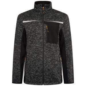 JCB D+IF Trade Essington II Full Zip Grey Marl Knitted Jumper Fleece