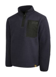 JCB Workwear Borg Fleece Navy - 320gsm - Contrast Quarter Zip