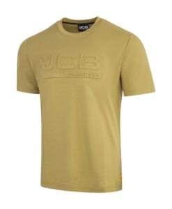 JCB Workwear 3D Embossed T-Shirt Olive – 210gsm Poly-Cotton Crew Neck