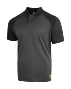 JCB Workwear Classic Collar Polo Shirt Grey/Black – 180gsm Polyester